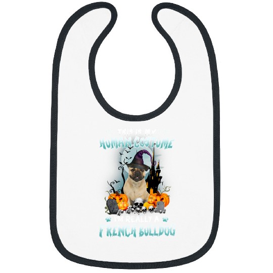 French Bulldog Pet Funny Frenchie Dog Witch Halloween Costume For Dog Lover 397 Bibs