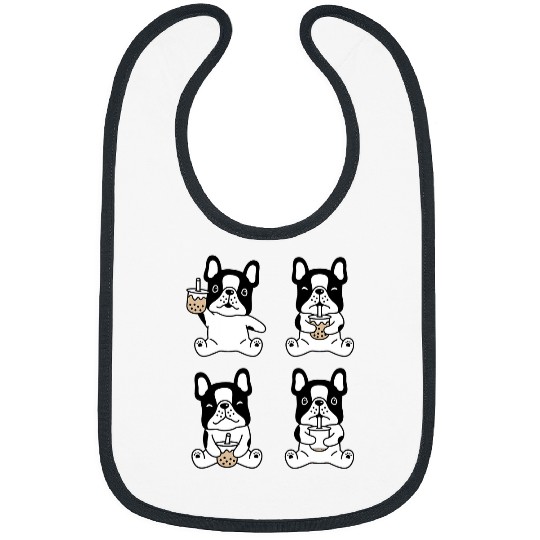 French Bulldog Pet Kawaii French bulldog Bubble Tea Frenchie Dog Drink Boba Tea Bibs