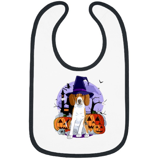 Foxhound Pet Cute Dog Halloween Witch Pumpkin Bibs