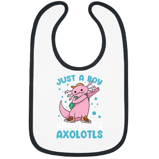 Axolotls Pet Just A Boy Who Loves Axolotls Salamander Kawaii Walking Fish Bibs