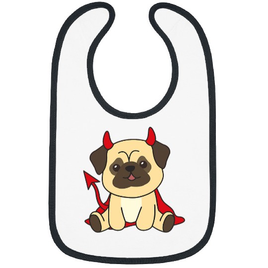 Pug Happy Halloween Devil Pug Halloween Costume Bibs