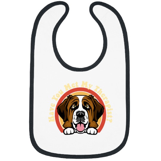 Emotional Support Therapy Dog St  Saint Bernard Breed Retro Bibs