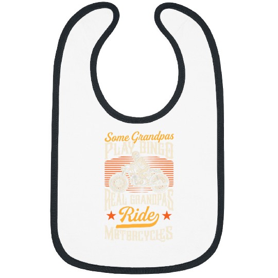 Mens Some Grandpas Play Bingo Real Grandpas Ride Motorcycles Cool 22 Bibs