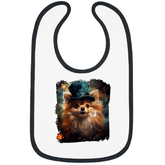 Pomeranian Dressed As a Festive Duck Funny Bibs