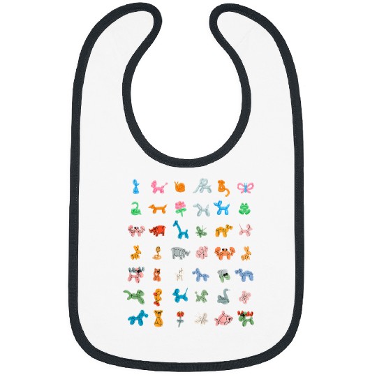 Kids cute Multi Balloon Animal and flowers Color Pattern Balloon Bibs