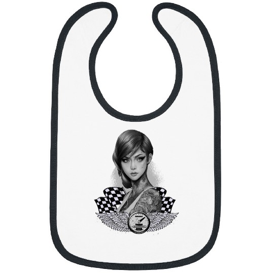 Biker Girl Motorcycle Tattoo Grunge Gothic Aesthetic Bibs