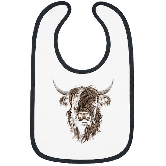 Highland Cow Cattle Hairy Animal Print Breeders Farm Farmer 29 Bibs