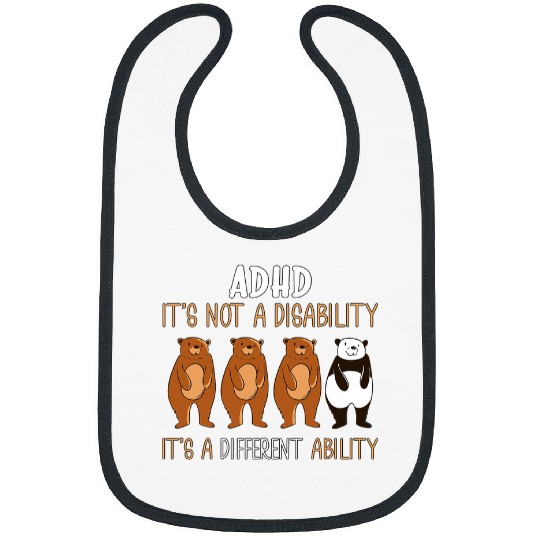 ADHD Ribbon Awareness Different Bears Attention Deficit Disorder Bibs