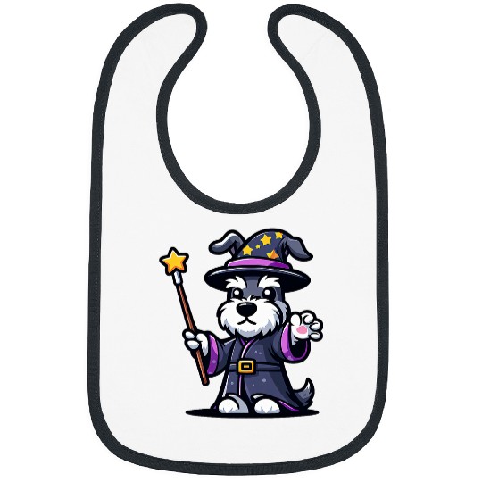 Schnauzer Wizard Funny Dog Magic Bibs