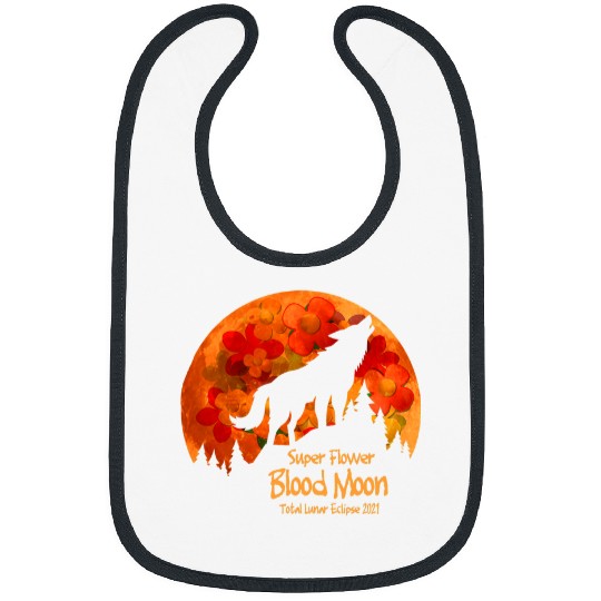 Coyote Mammal Super Flower Blood Moon Total Lunar Eclipse Howling wolfs v2 Bibs