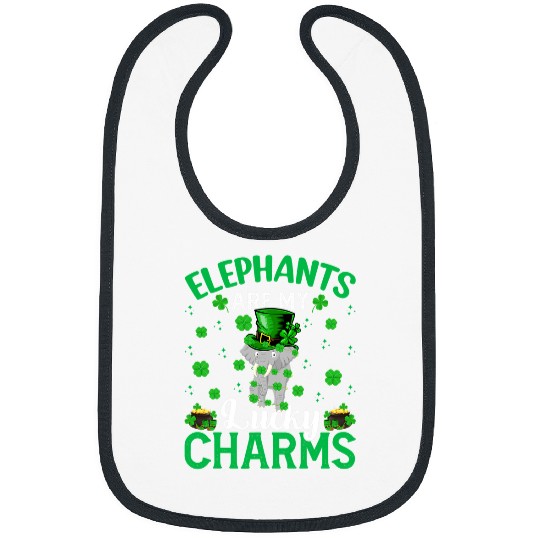 Elephant Mammal Are My Lucky Charms Elephant St Patricks Day Bibs