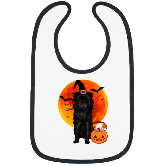 Dog Halloween Affenpinscher Jack O Lantern Pumpkin Bibs