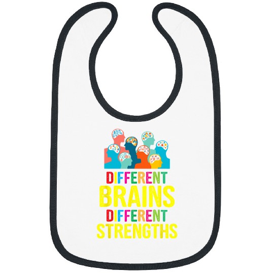 Autism Puzzle Different Brains Different Strengths Neurodivergent Bibs