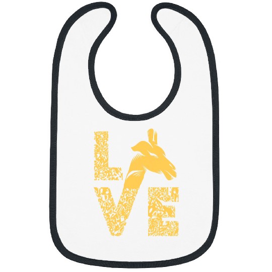 Giraffe Pet Love Tallest Ruminant Camelopard Safari Mammal Lover Bibs