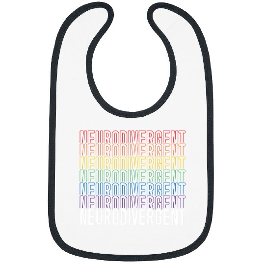 ADHD Ribbon Neurodivergent Neurodiversity Rainbow ADHD ASD Awareness Bibs