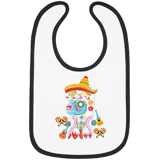 Llama Pet Souls Day Muertos Day Of  Alpaca Llama Sugar Bibs