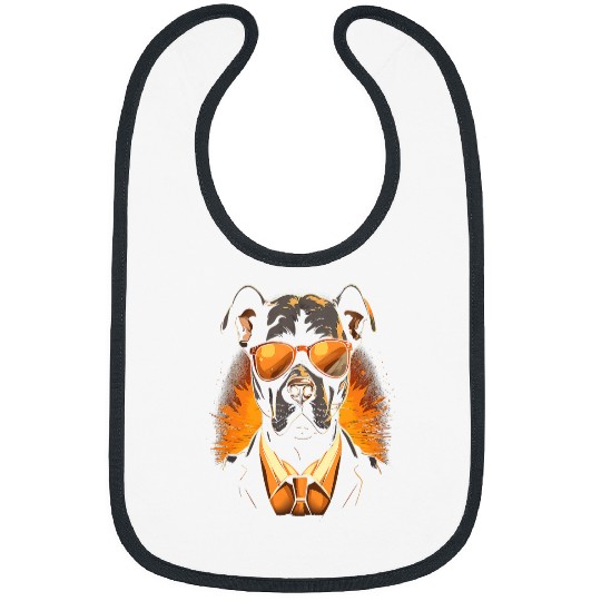 Pitbull Pet Tough Cool Neon Pitbull Puppy Love Dog wearing Sun Glasses Bibs
