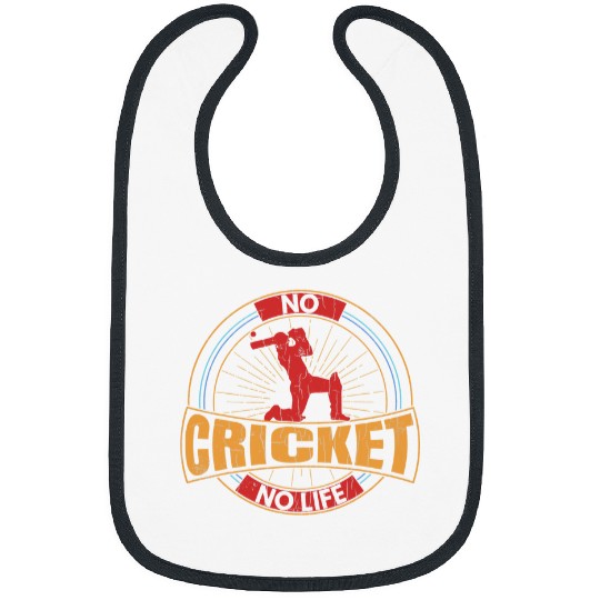 No Cricket No Life Funny Player Coachs Sports Graphic Bibs