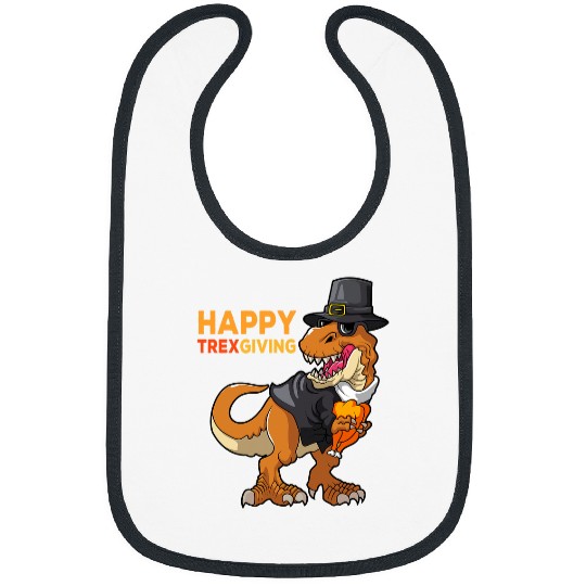 Dinosaur Pet Happy Thanksgiving Trex Dinosaur Turkey Dino Boys Kids Bibs