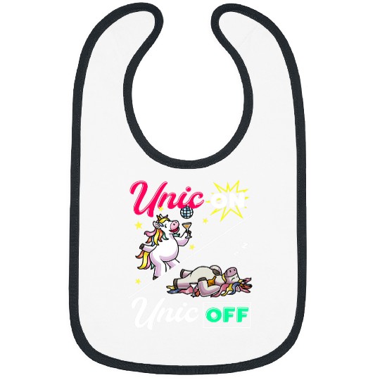 Unicorn Pet Cocktail Drinking Pun Drunk Party Pub UnicOn UnicOff Bibs