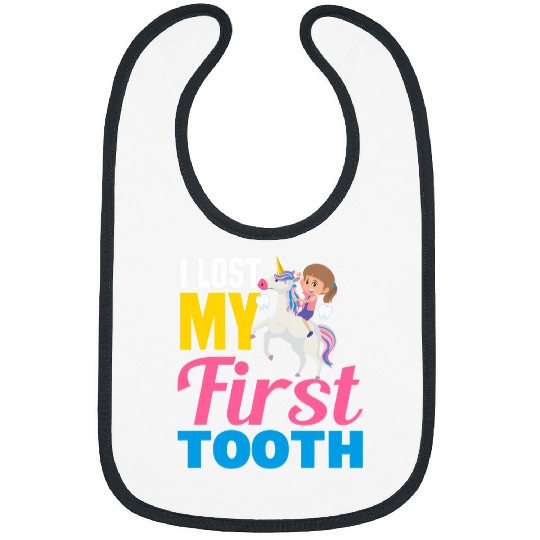 Unicorn Pet I Lost My First Tooth Unicorn Tooth Fairy Gift Girls 1 Bibs