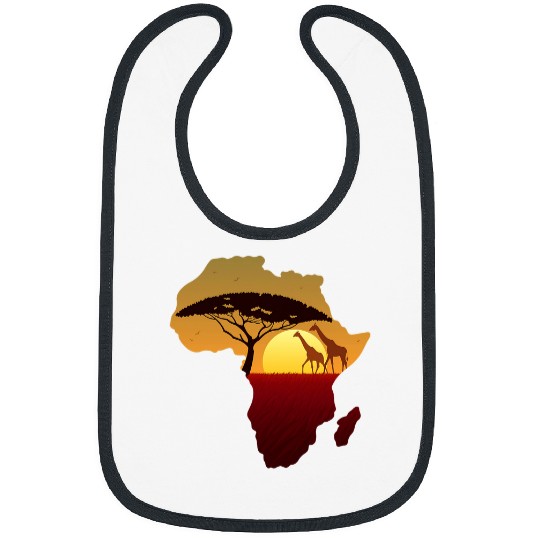 Giraffe Pet Africa Sunset Giraffe Safari Black History Month Women Men Bibs