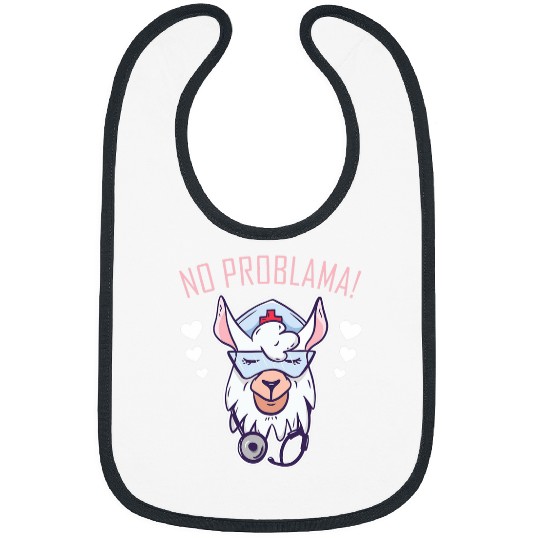 Llama Pet No Problama Llama Retro Alpaca  Gift Idea Bibs