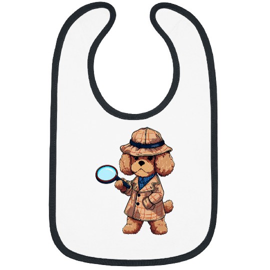 Toy Poodle Detective Funny Dog Mystery 1 Bibs