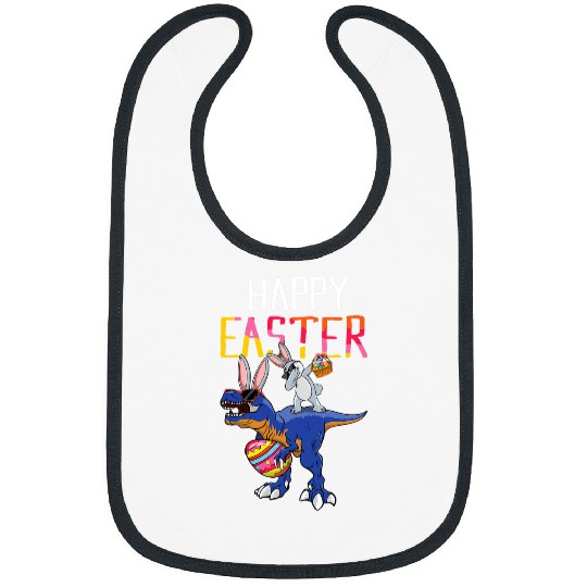 Dinosaur Pet Greetings Raptor Dinosaur Bunny Egg Happy Easter Sunday Bibs