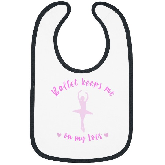 Ballet Keeps Me On My Toes Ballerina Dancer Silhouette Girls Bibs