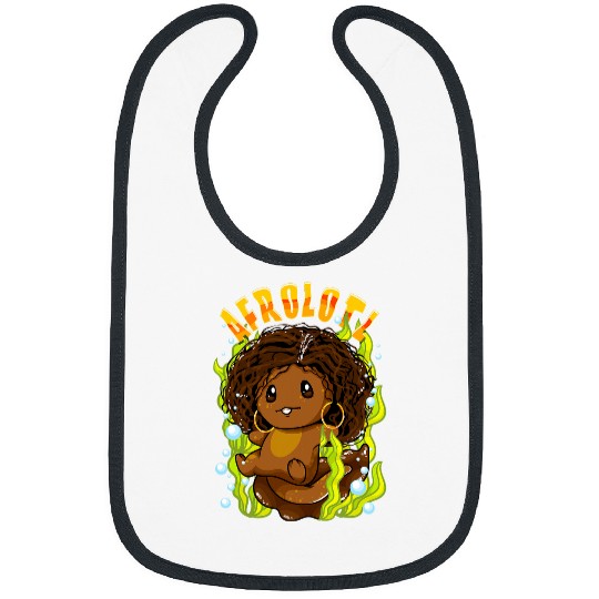 Axolotls Pet Afro African American Axolotlss Black Salamander Kids Bibs