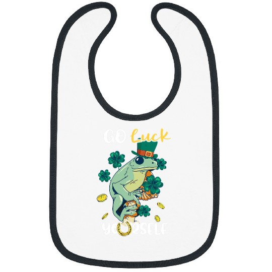 Horse Pet Frog Gift Go Luck Yourself Frog Irish St Patricks Day Clover Horseshoe Bibs