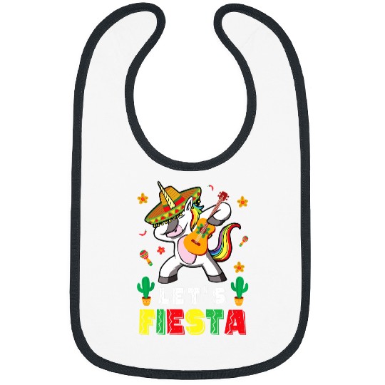 Unicorn Pet Cinco De Mayo Party Lets Fiesta Dancing Mexican Unicorn Girl 5 Bibs