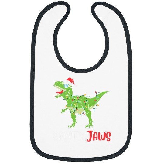 Dinosaur Pet Santa Jaws Funny Merry xmass Dinosaur Santa T Rex Bibs