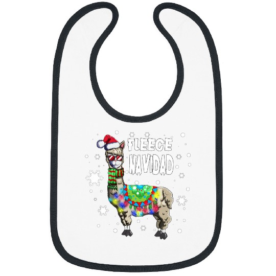 Llama Pet Fleece Feliz Navidad Llama xmass String Lights Llama Costume Bibs