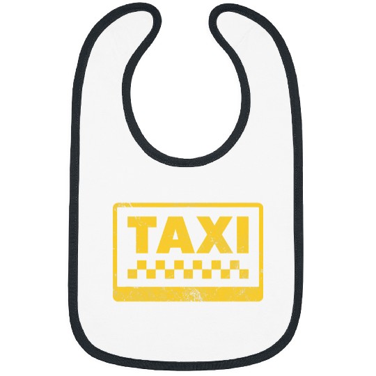 Yellow Taxi Cab Driver Taxicab Chauffeur Cabbie Distressed Bibs