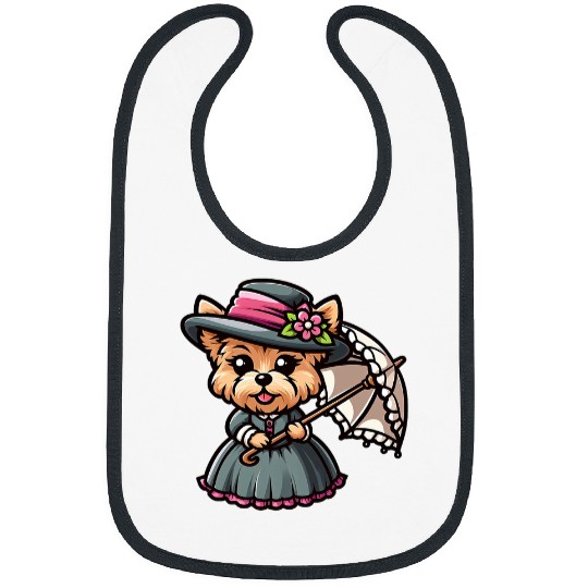 Yorkshire Terrier English Lady Funny Dog Victorian Bibs