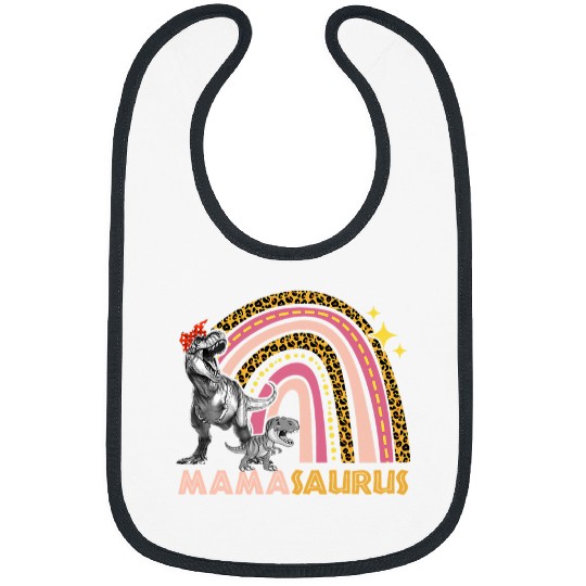 Dinosaur Pet Mamasaurus T rexs Dinosaur Mama Saurus Leopard Rainbow Bibs