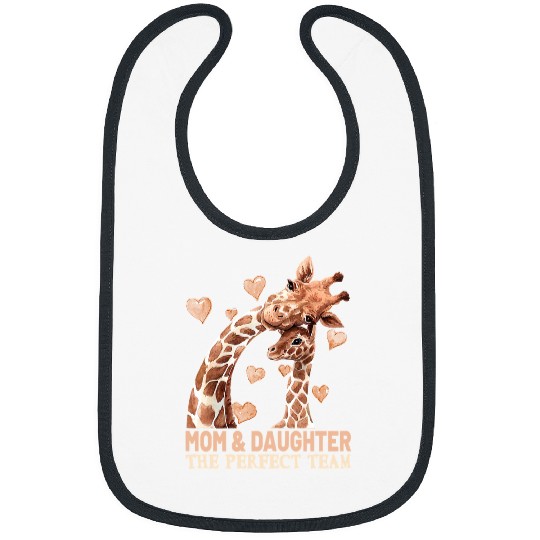 Giraffe Pet Mom Daughter Team Giraffes Bibs