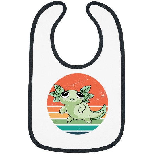 Axolotls Pet Retro Graphic Axolotls Kawaii Mexican Salamander Amphibian 43 Bibs
