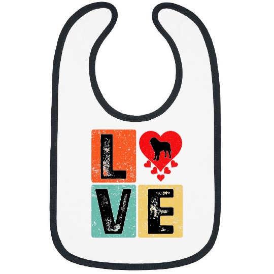 I Love Saint Bernard Dog Lover Valentines Day Saint Bernard Bibs