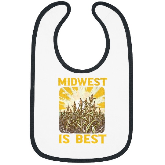 Farmer Midwest Is bests Retro Cornfield Midwestern Farm Corn Bibs