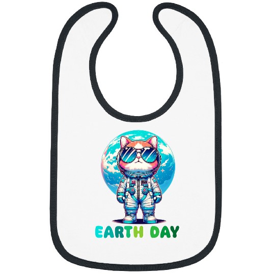 Earth Day Cat Astronaut Save the world Bibs