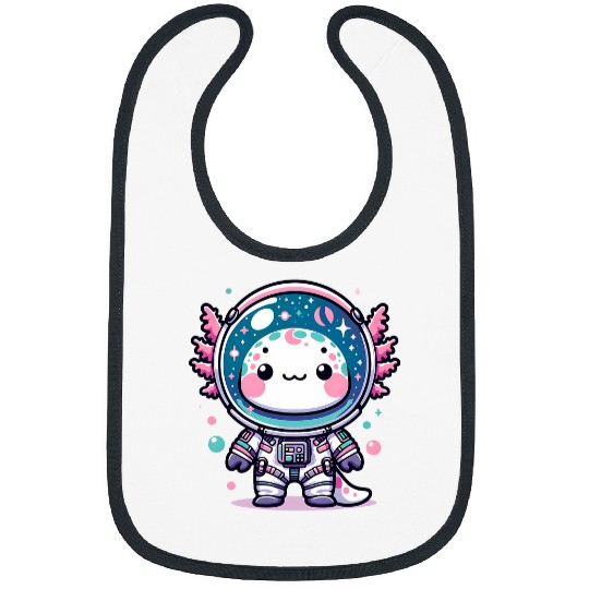 Axolotls Pet Kawaii Astro Axolotls Exploring Cosmic Galaxies Bibs