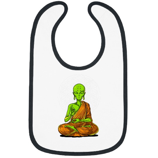 Aliens UFO Space Alien Buddha Zen Yoga Meditation Spiritual Buddhist Bibs