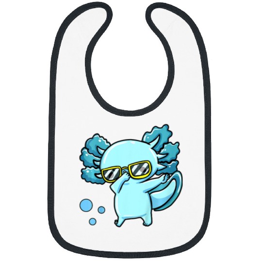 Axolotls Pet Kids  Blue Axolotls Cute Salamander Kawaii Toddler Boys Bibs