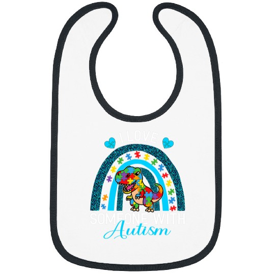 Autism Puzzle Dino I Love Someone With Autism Autism Awareness Dinosaur Bibs