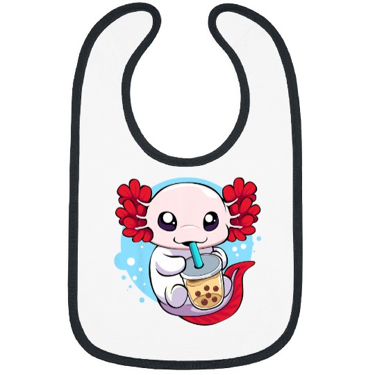 Axolotls Pet Salamander Aquatic Boba Kawaii Aesthetic Bibs