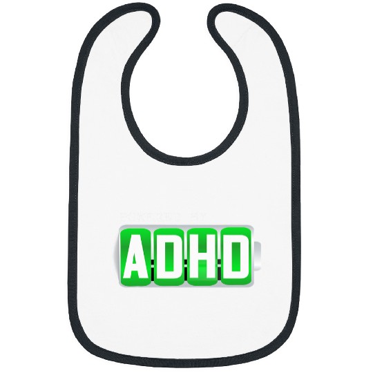 ADHD Ribbon Powered By ADHD 2Funny ADHD Battery Life Bibs