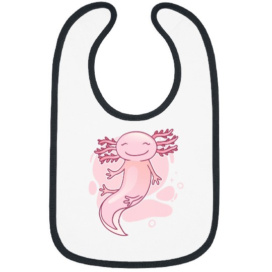 Axolotls Pet Kawaii Baby Axolotls Pastel Salamander Animal Bibs